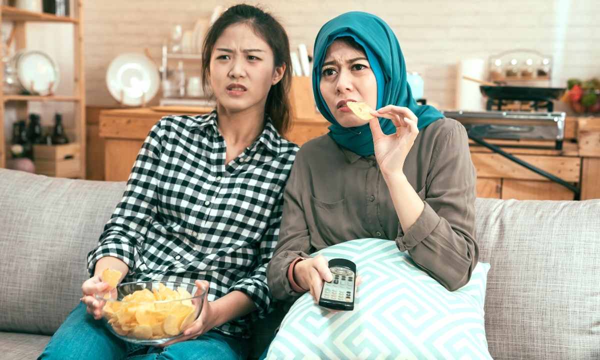 watching a horror movie