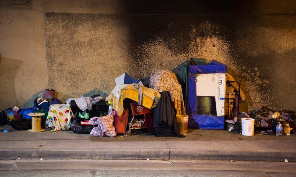 homeless belongings