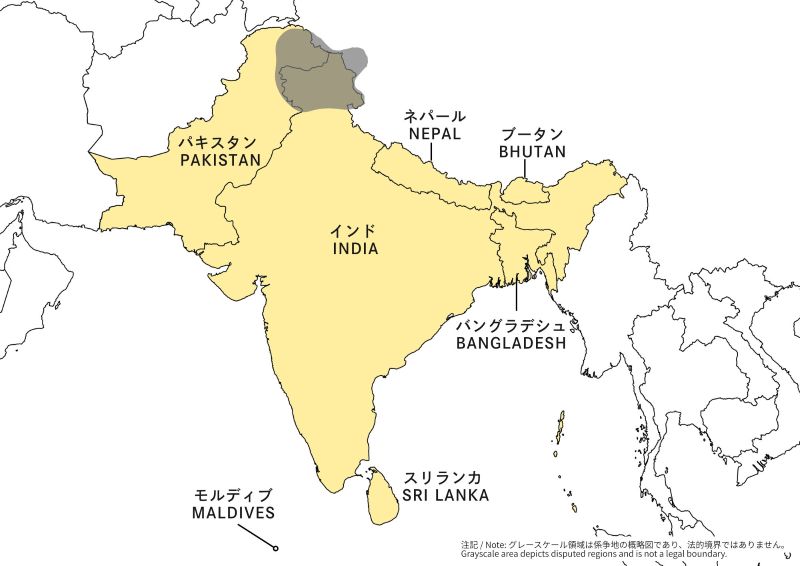 南アジアの地図